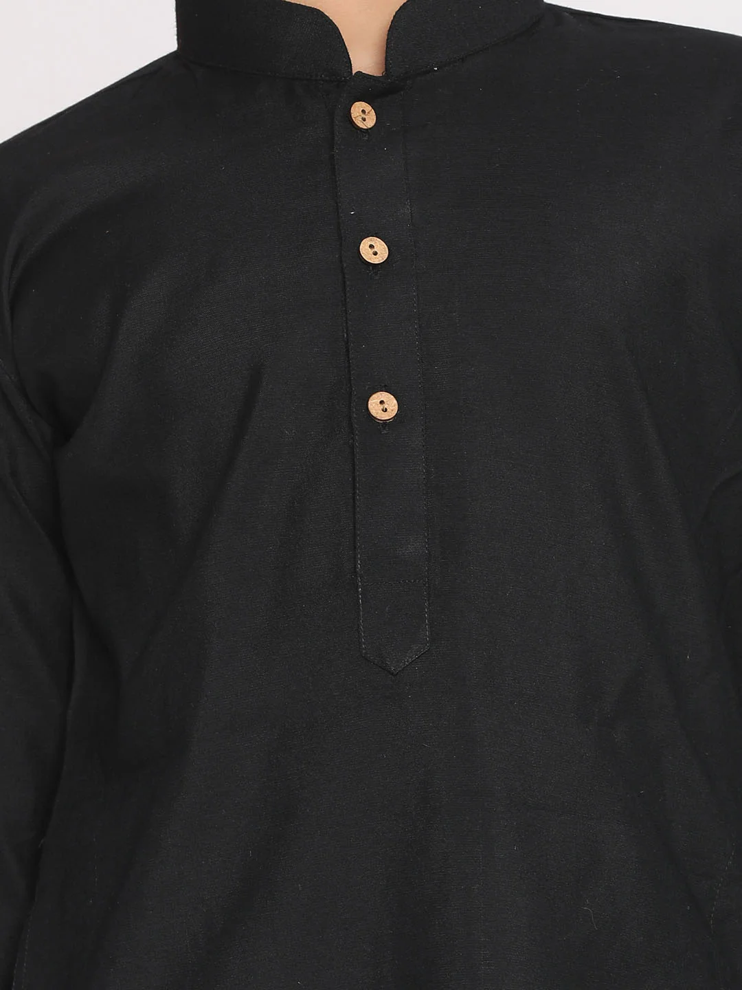 Boy's Black Kurta With Pyjama - Image 4
