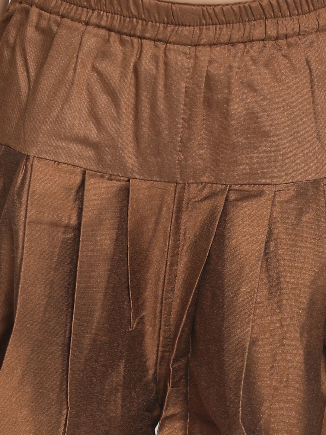 Boy's Yellow Indo Western Jacquard Sherwani And Dhoti Pant Set - Image 5