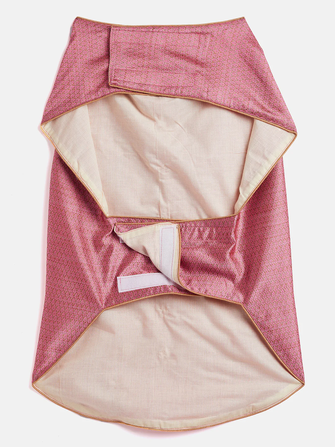 Pink Woven Silk Blend Siblings Set For Dogs - Image 3