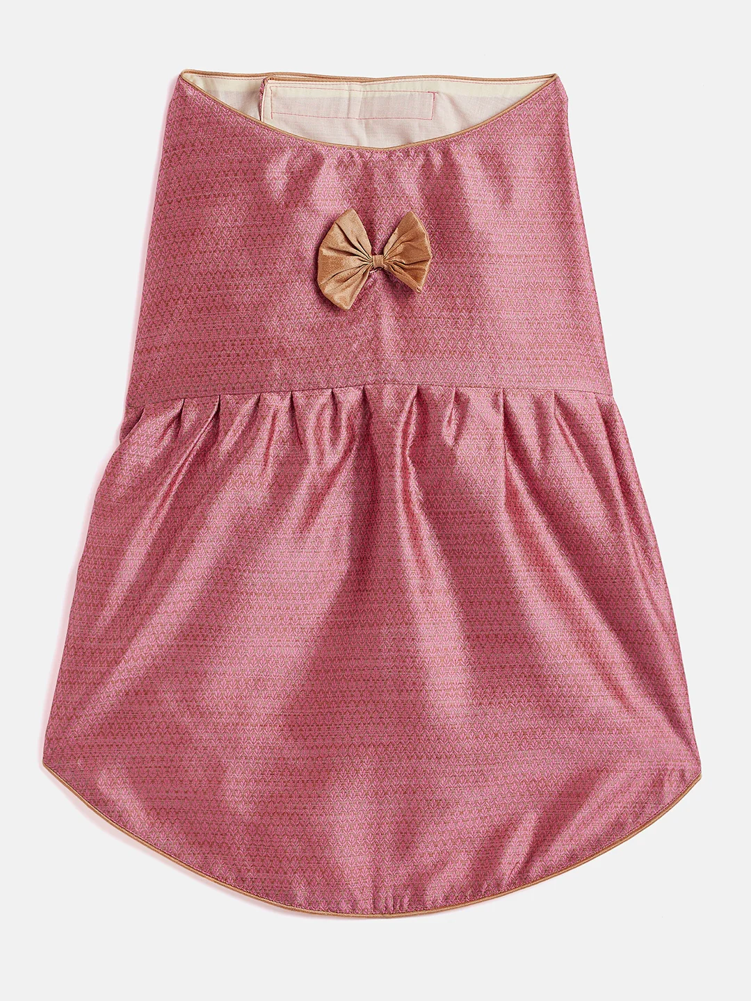 Pink Woven Silk Blend Siblings Set For Dogs - Image 4