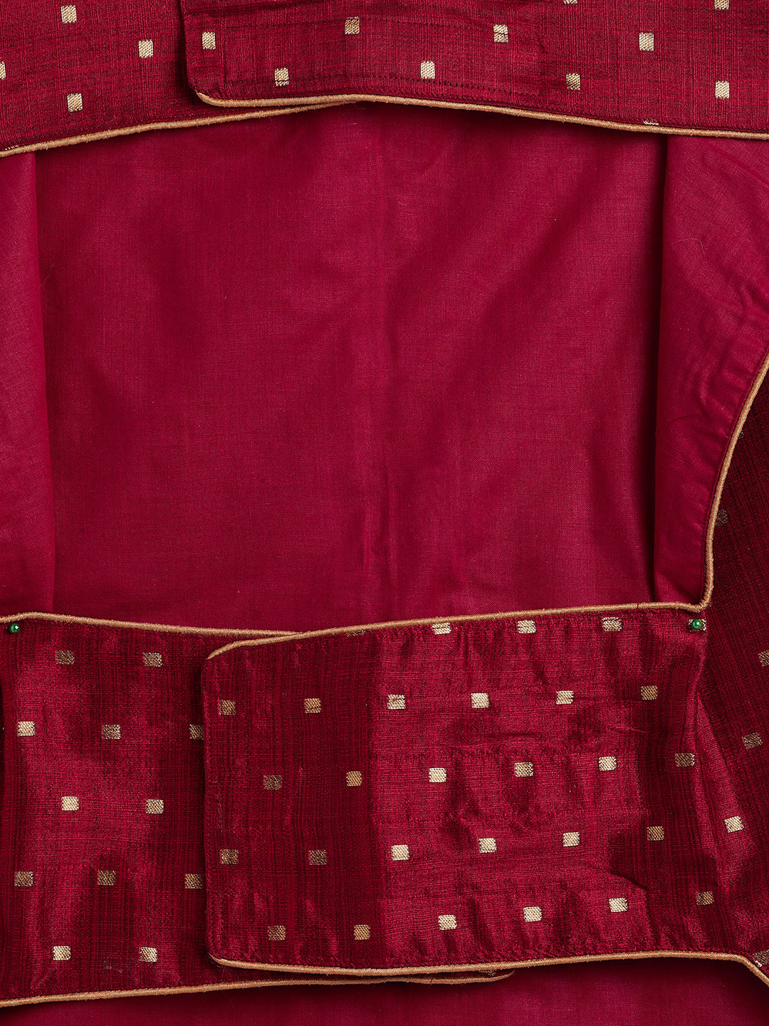 Maroon And Gold Silk Blend Siblings Set For Dogs - Image 7