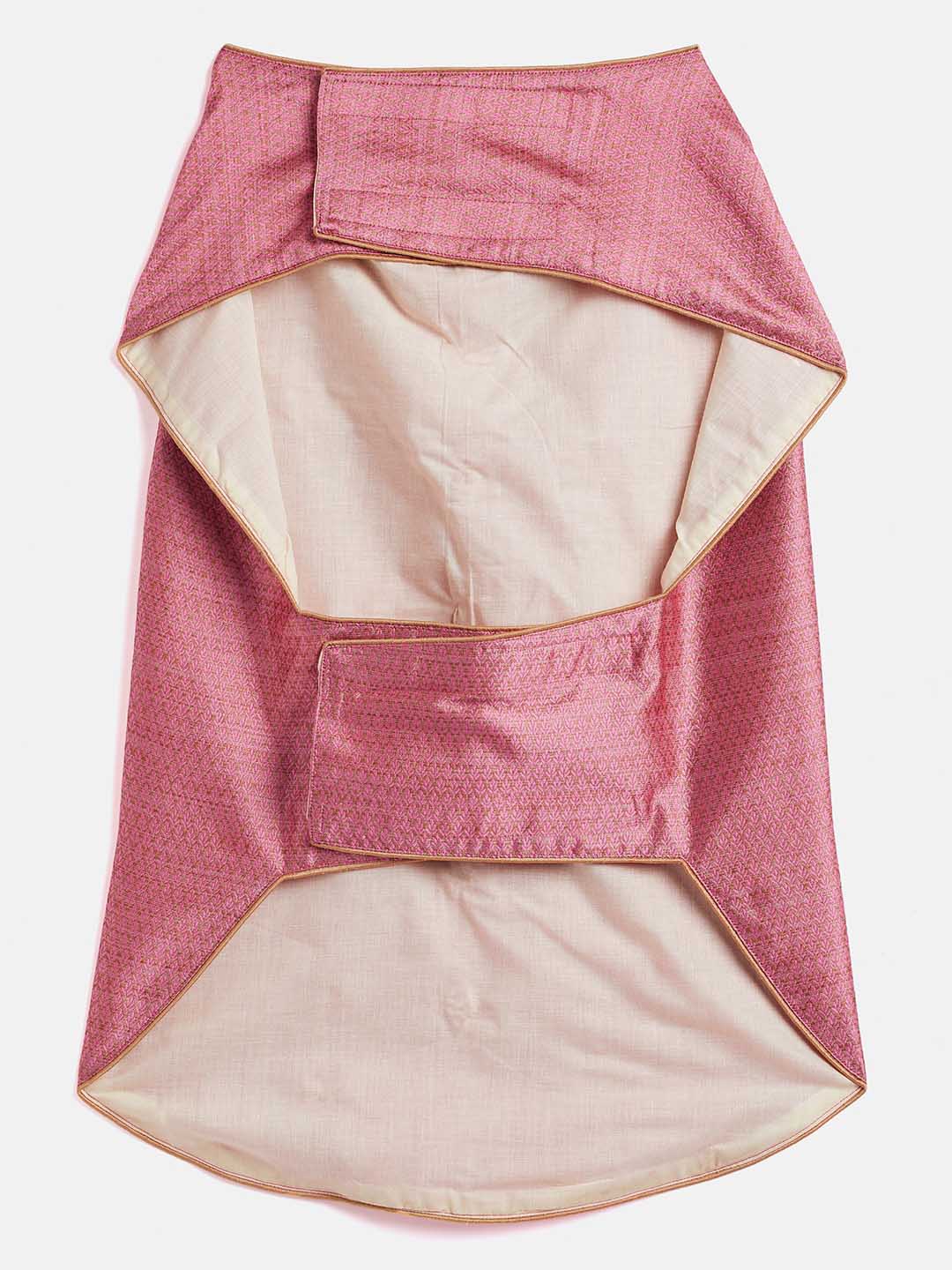 Dogs' Pink Woven Silk Blend Ethnic Jacket - Image 4
