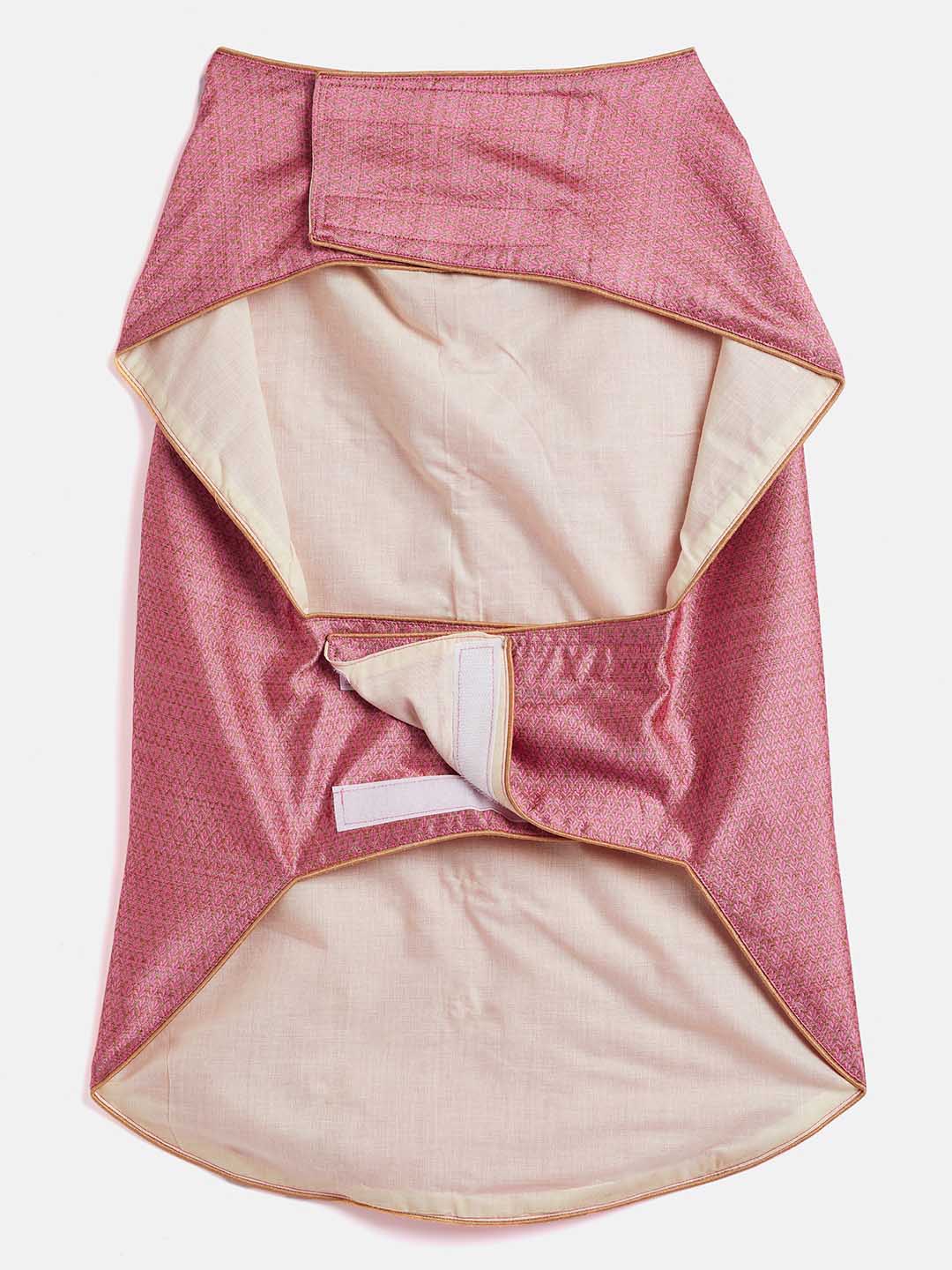 Dogs' Pink Woven Silk Blend Ethnic Jacket - Image 5
