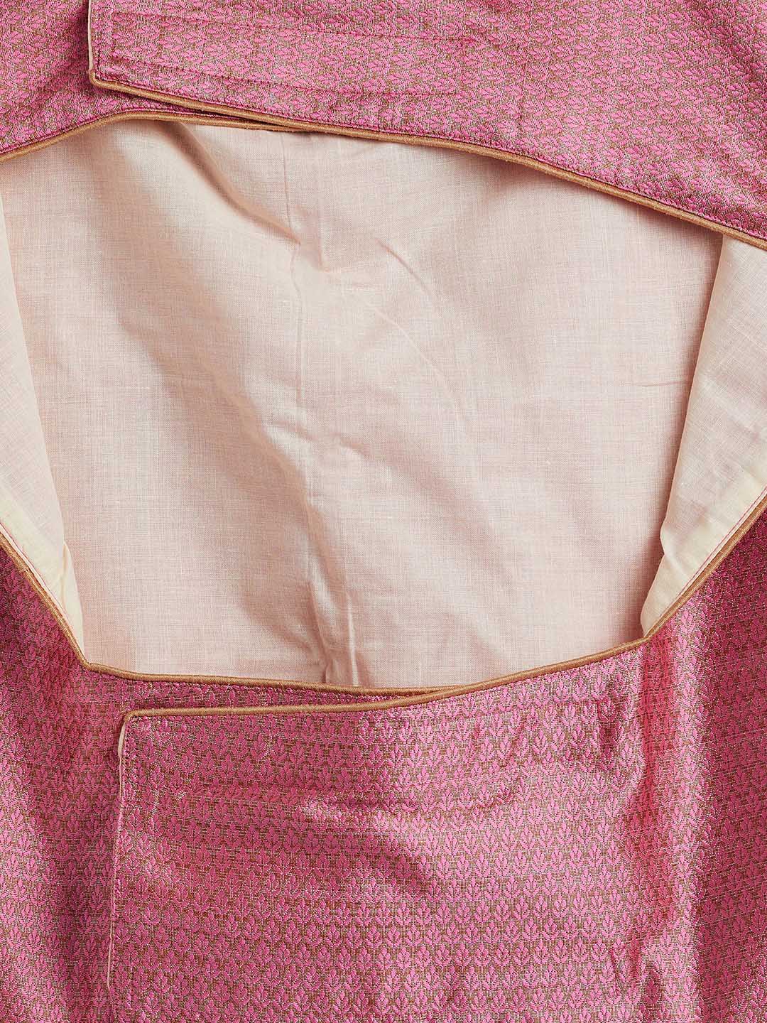 Dogs' Pink Woven Silk Blend Ethnic Jacket - Image 6