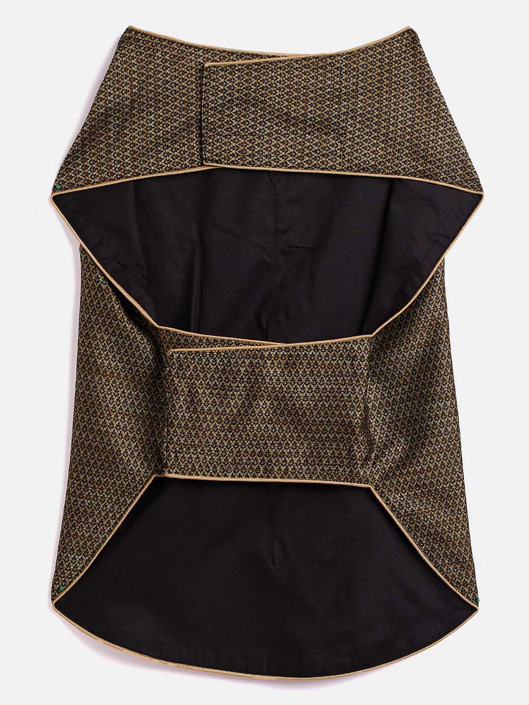 Dogs' Black Woven Silk Blend Ethnic Jacket - Image 3
