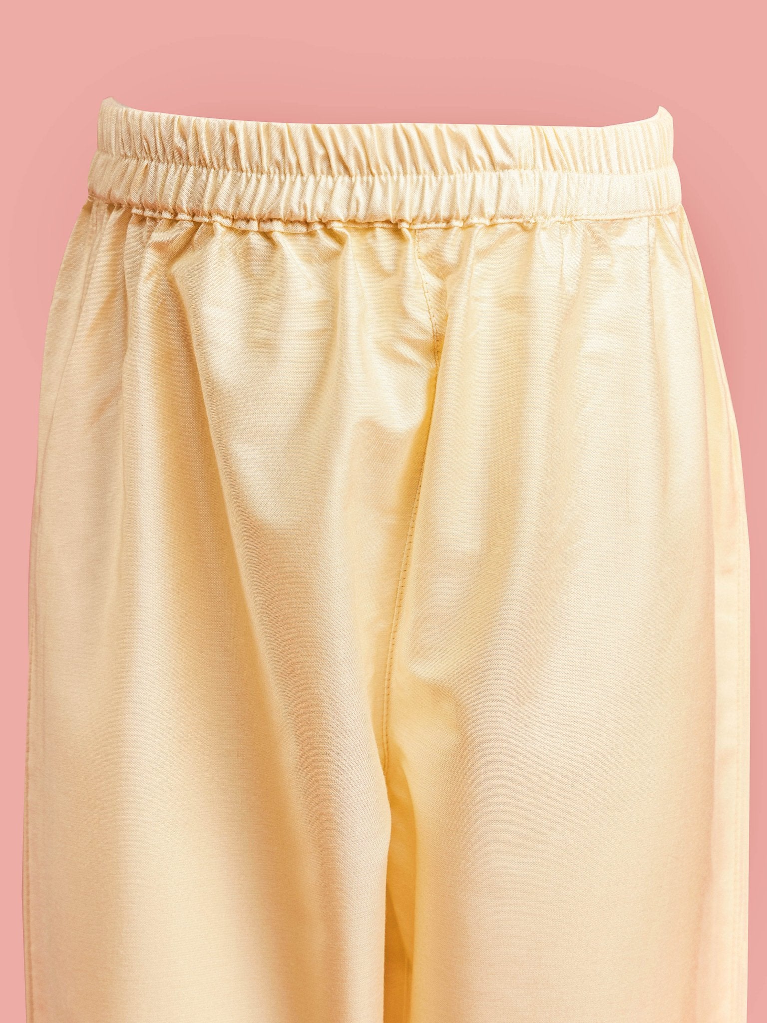 Girls Cream Zari Woven Viscose Anarkali Set with Pant and Chiffon Dupatta - Image 5