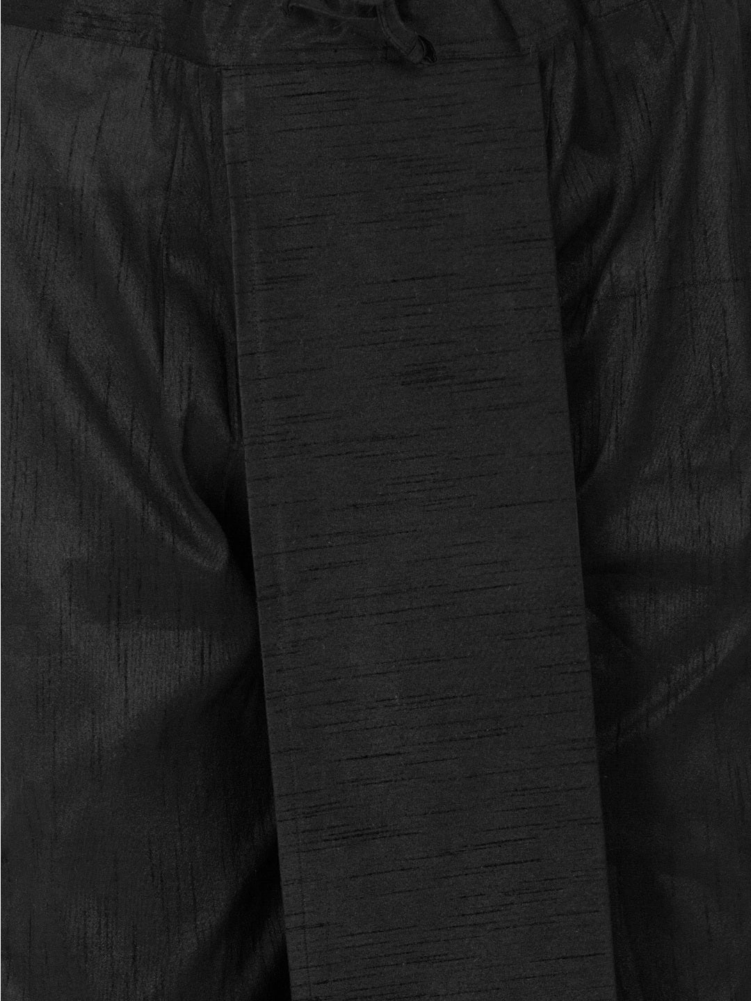 Men's Black Cotton Silk Blend Dhoti - Image 3