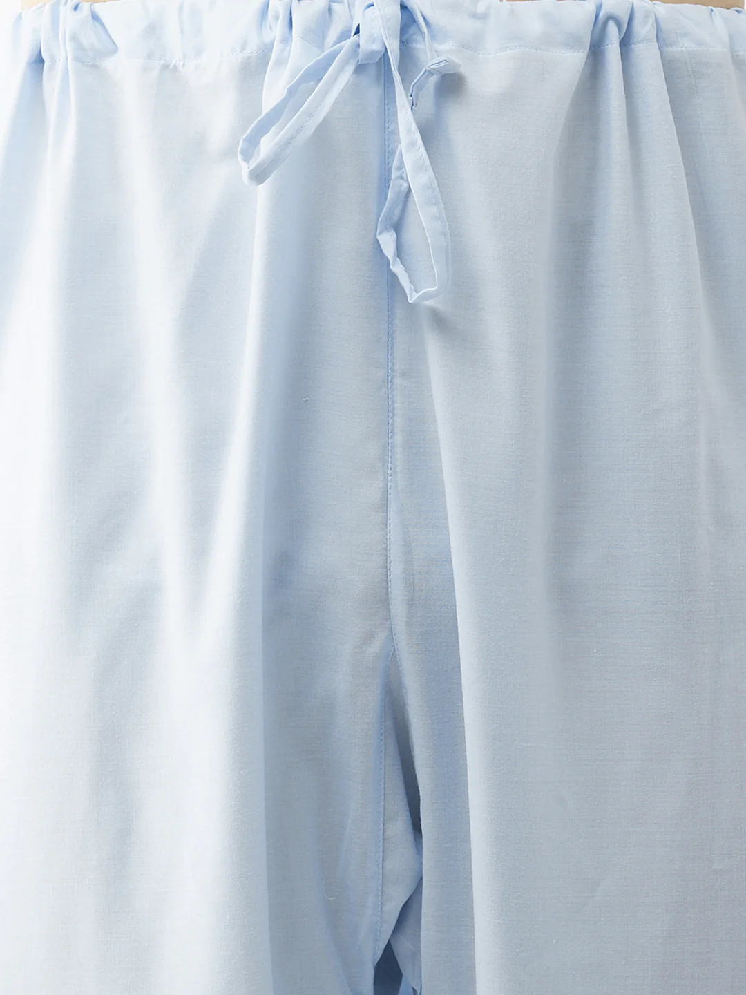 Men's Blue Cotton Blend Kurta and Pyjama Set - Image 5