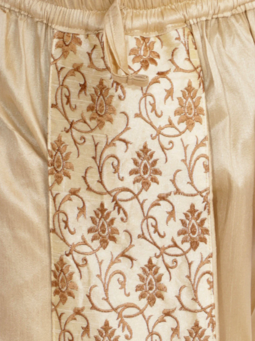 Men's Rose Gold And Gold Silk Blend Kurta And Dhoti Set - Image 4