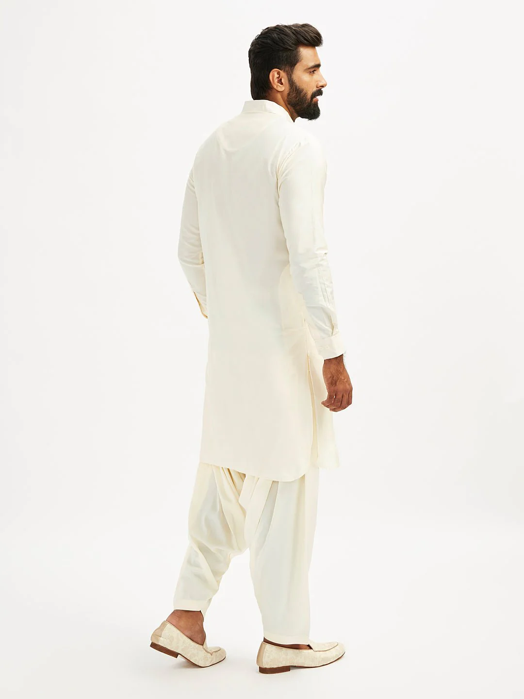 Men’s Solid Pathani Kurta and Patiala Pyjama Set - Image 5
