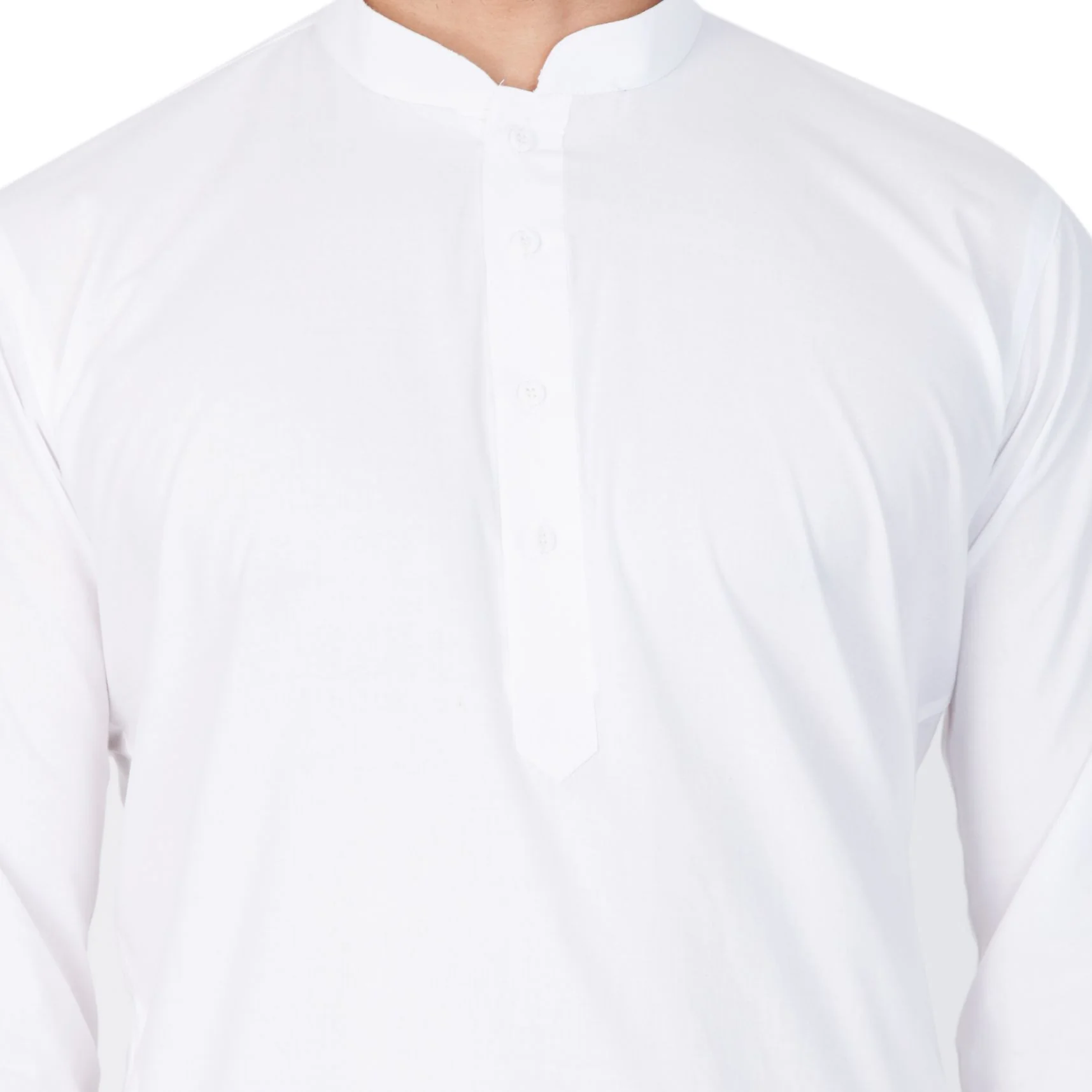 Men's White Cotton Kurta - Image 3