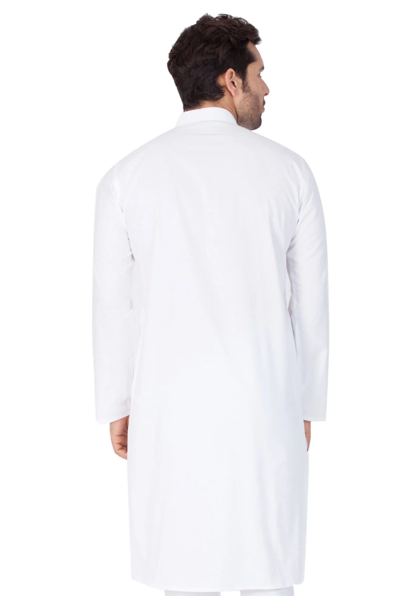 Men's White Cotton Kurta - Image 4