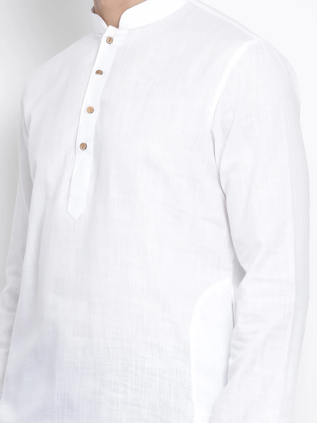 Men's White Cotton Kurta - Image 3