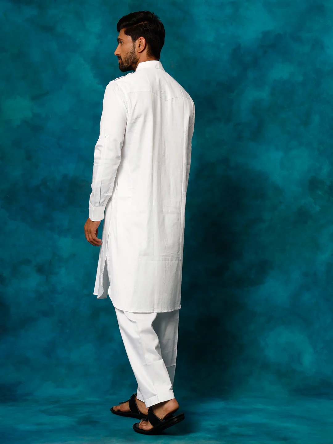 Men's White Pathani Suit Set - Image 4