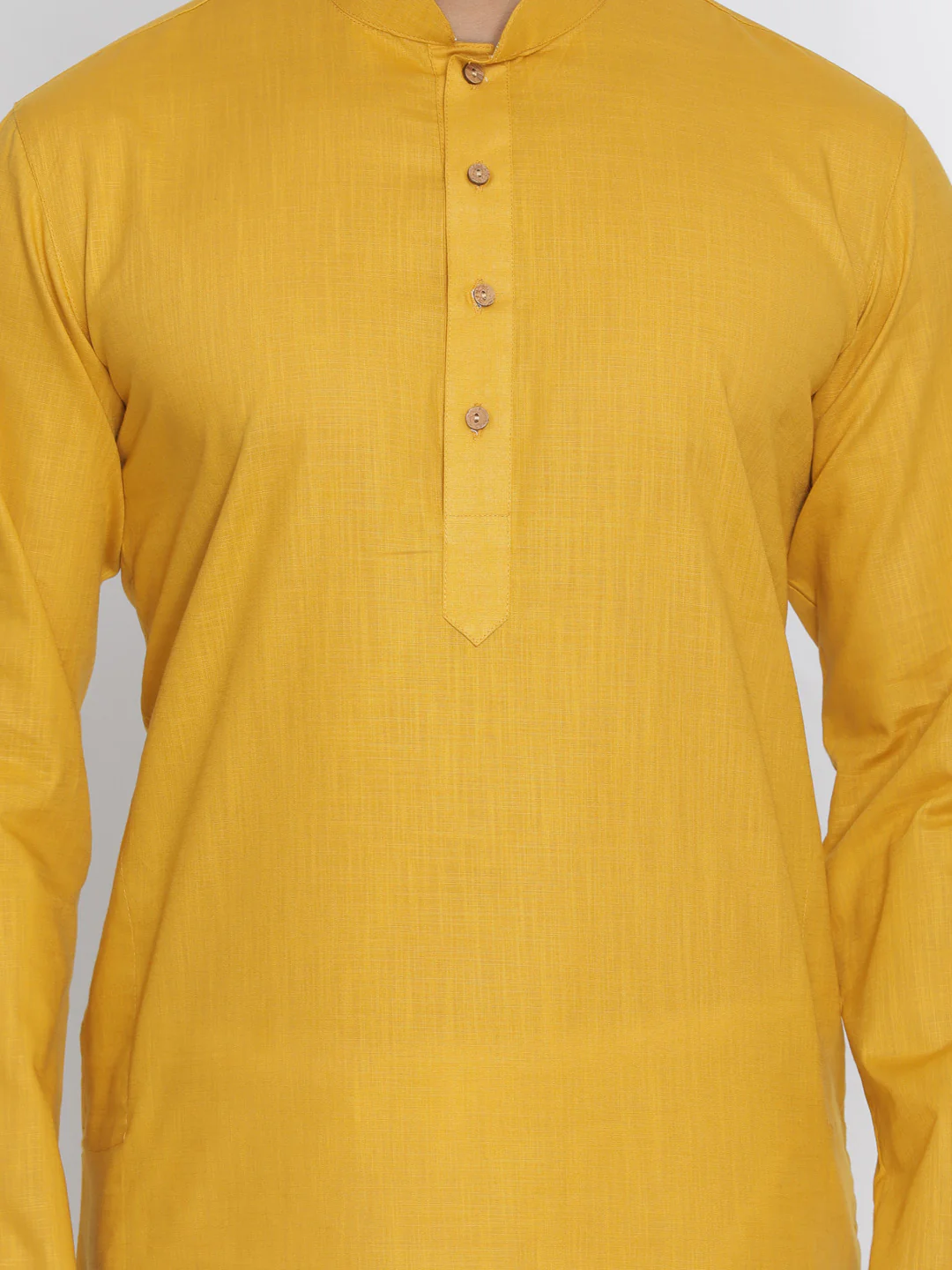 Men's Yellow Cotton Kurta - Image 3