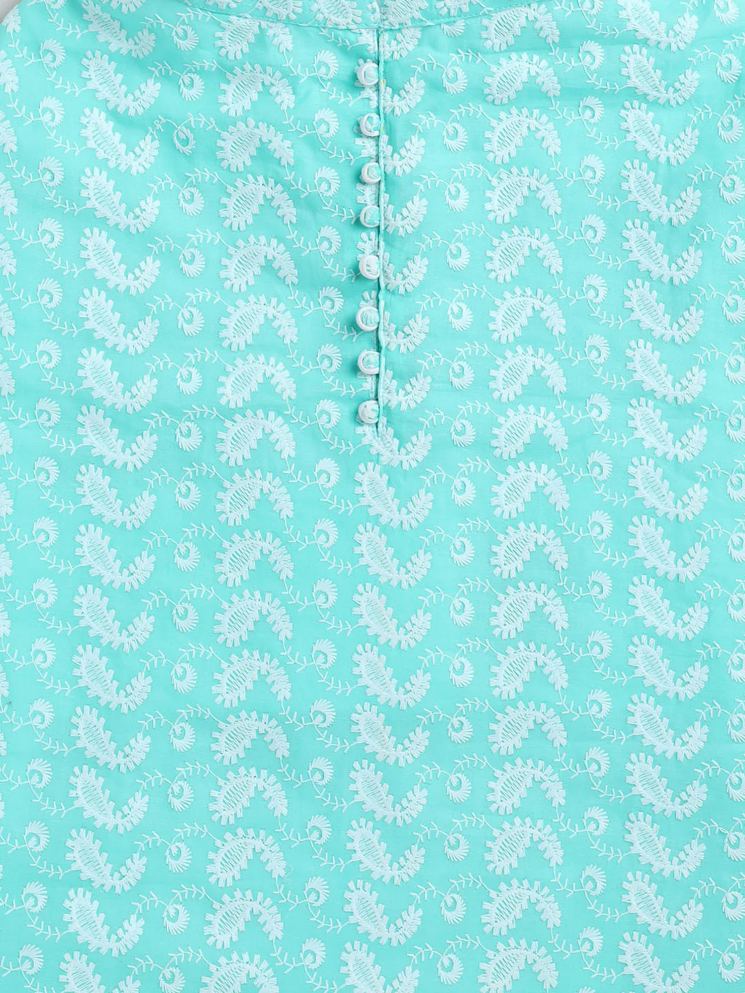 Dogs' Green Chikankari Pure Cotton Ethnic Kurta - Image 4