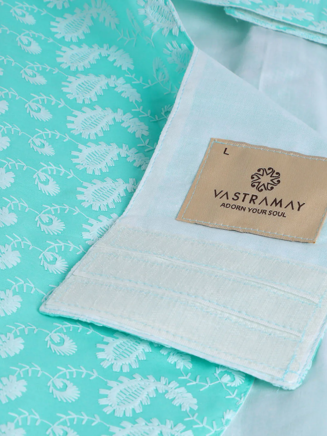 Dogs' Green Chikankari Pure Cotton Ethnic Kurta - Image 5