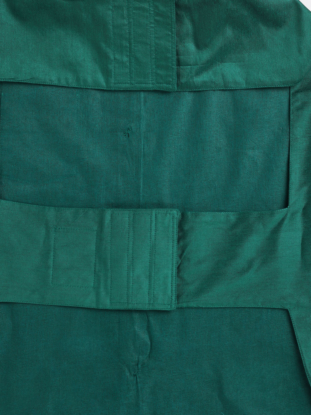 Dogs' Green Silk Blend Shirt And Dupatta Set - Image 6