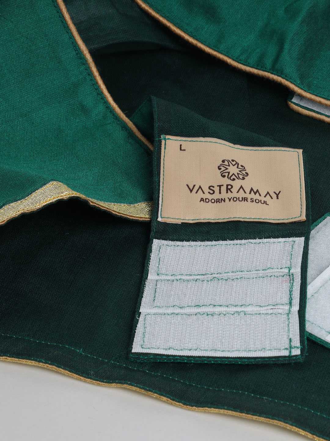 Dogs' Green Solid South Indian Style Lehenga Choli Set - Image 5