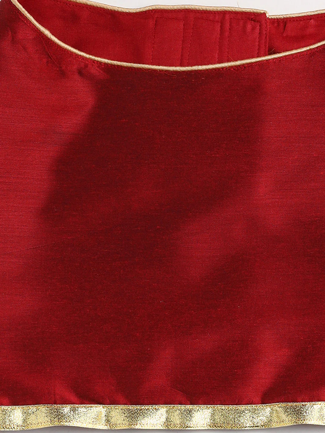 Dogs' Maroon Solid South Indian Style Lehenga Choli Set - Image 4