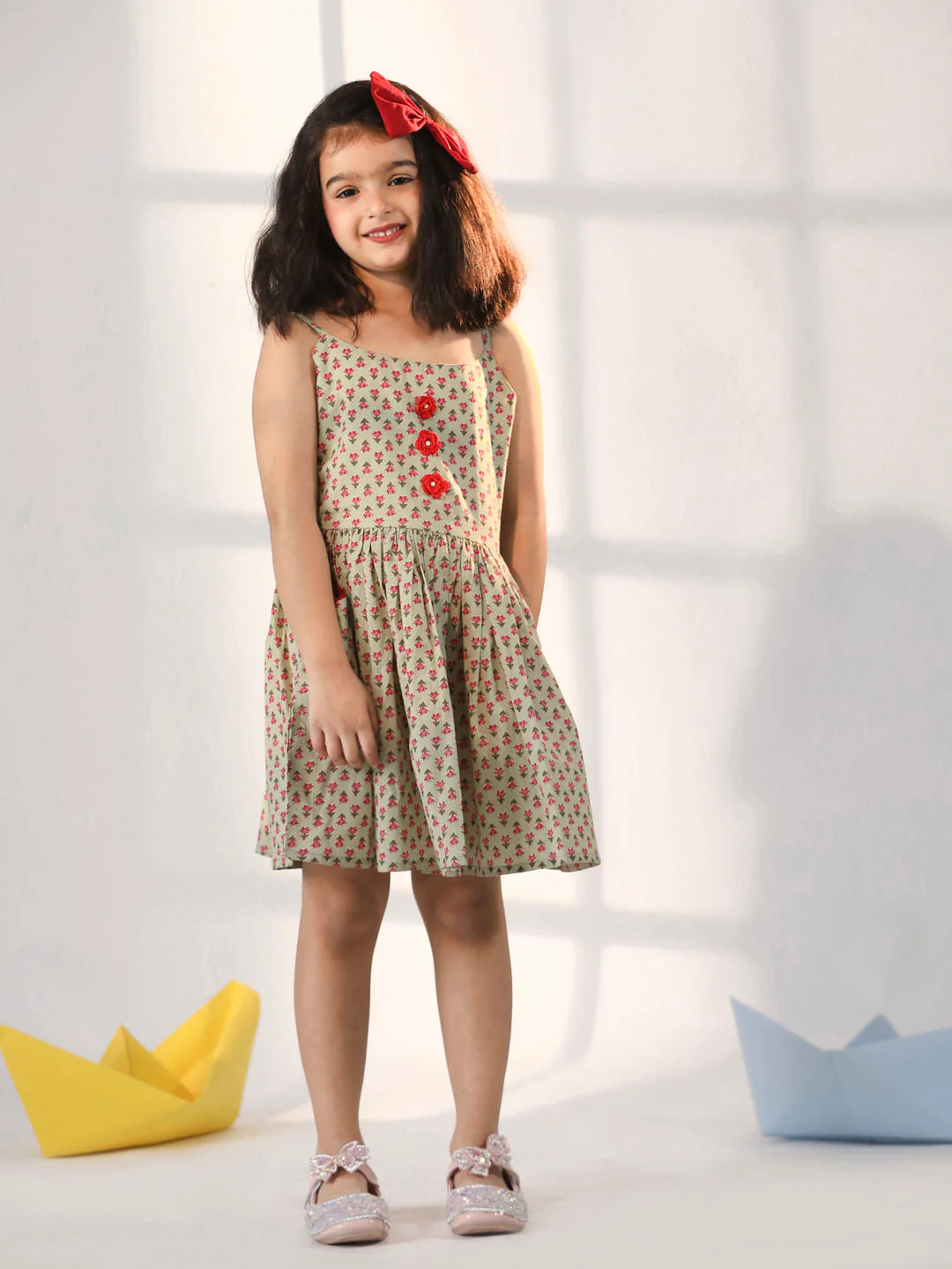 Girl's' Mint Green Dress - Image 6