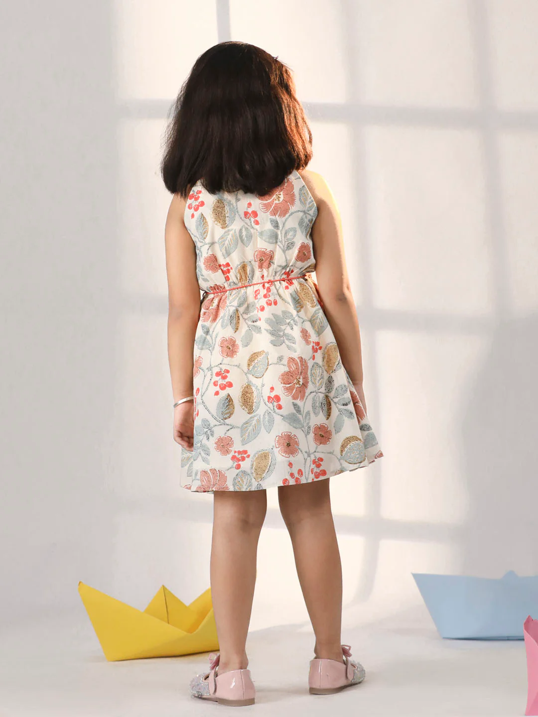 Girl's' Multi Color Dress - Image 3