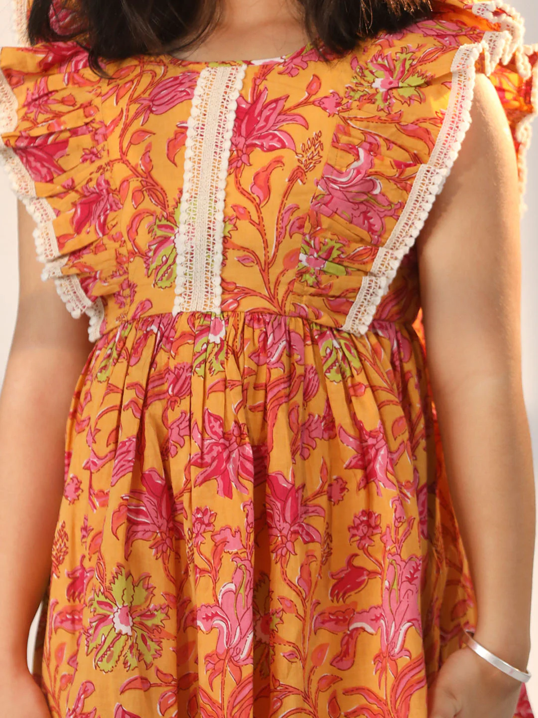 Girl's' Mustard Dress - Image 4