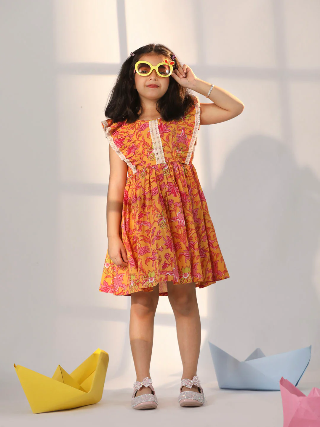 Girl's' Mustard Dress - Image 5