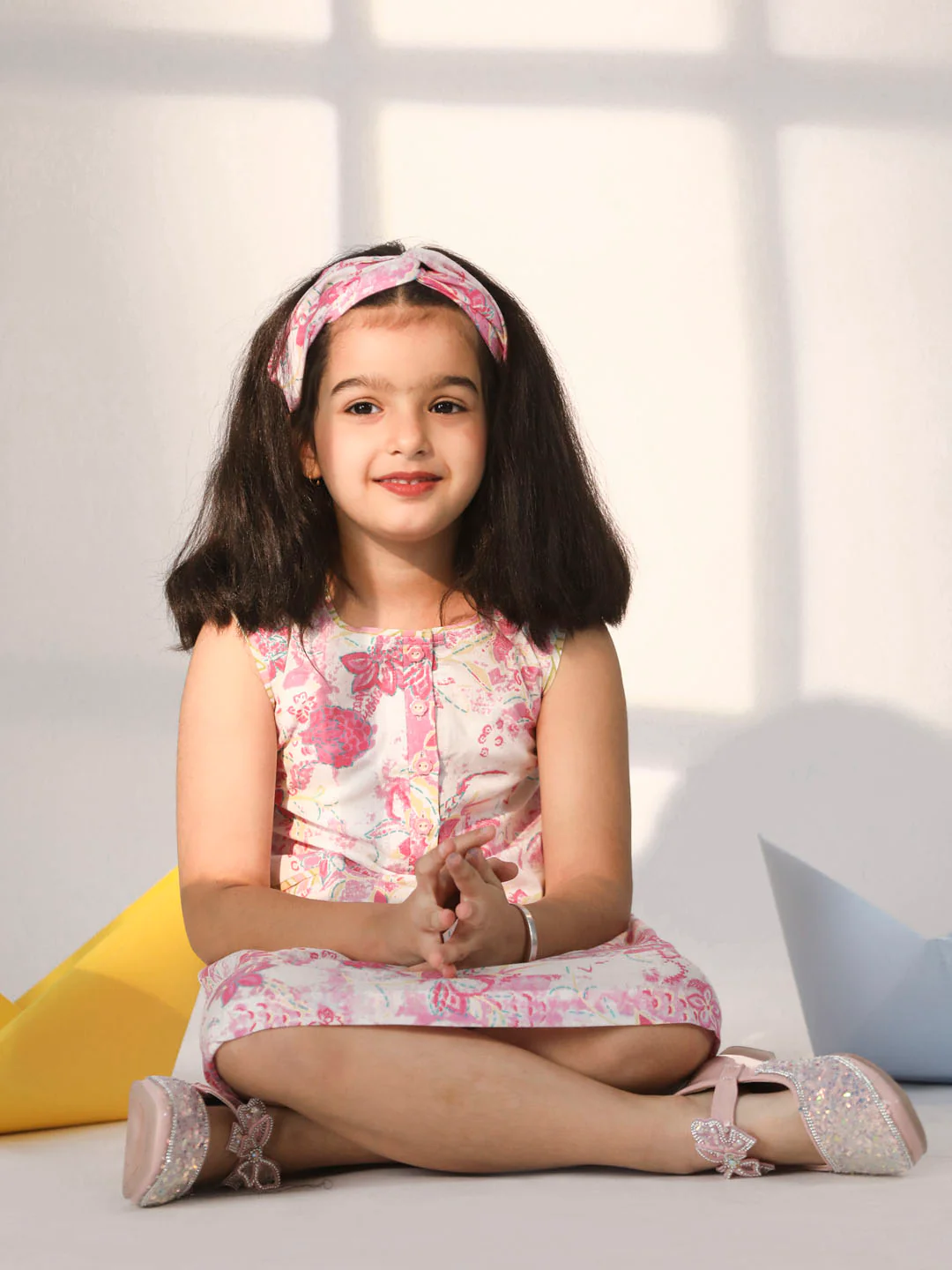 Girl's' Pink Cotton Summer Dress - Image 5