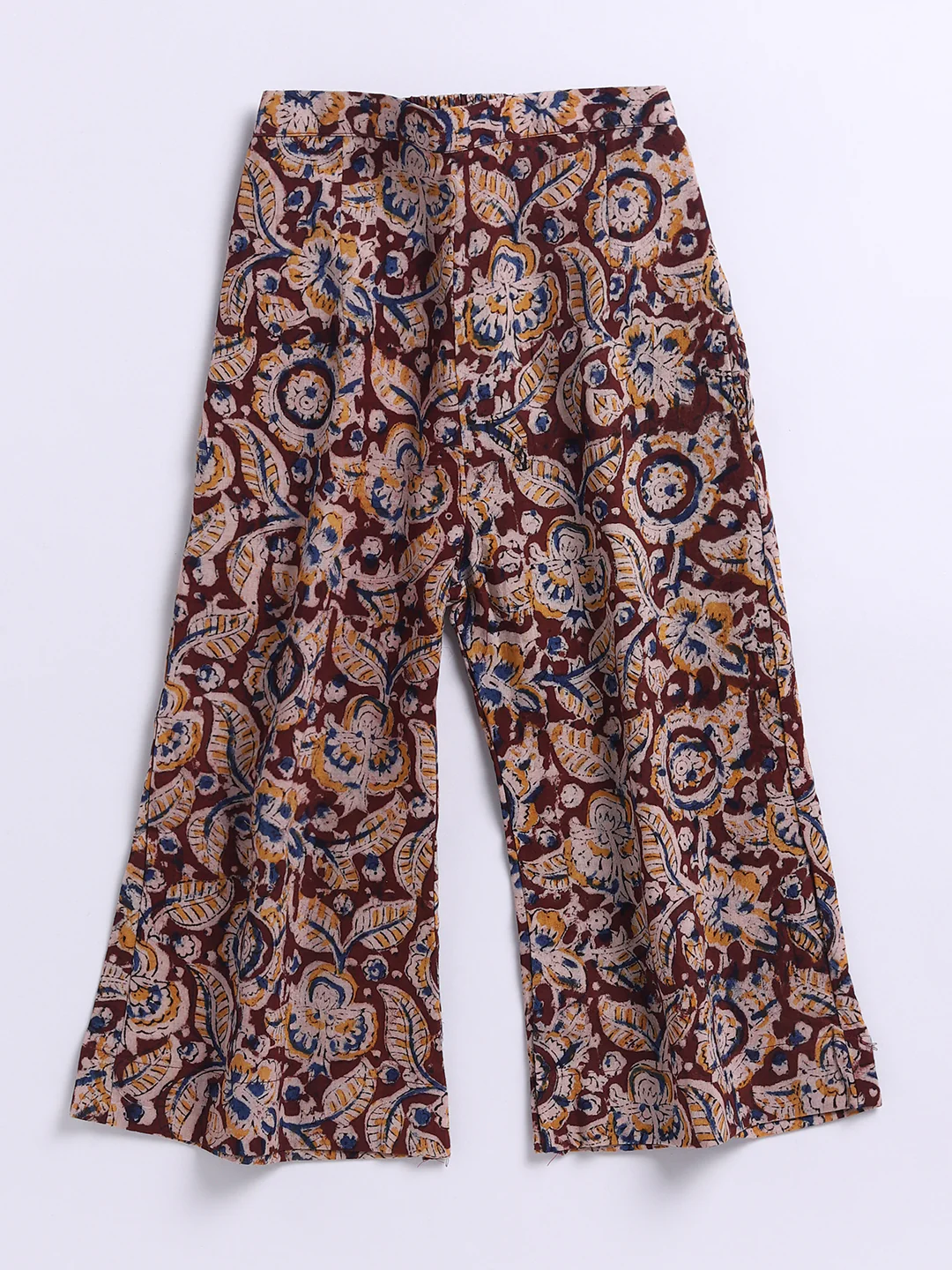 Girl's Red Cotton Clothing Set With Kalamkari Print - Image 6