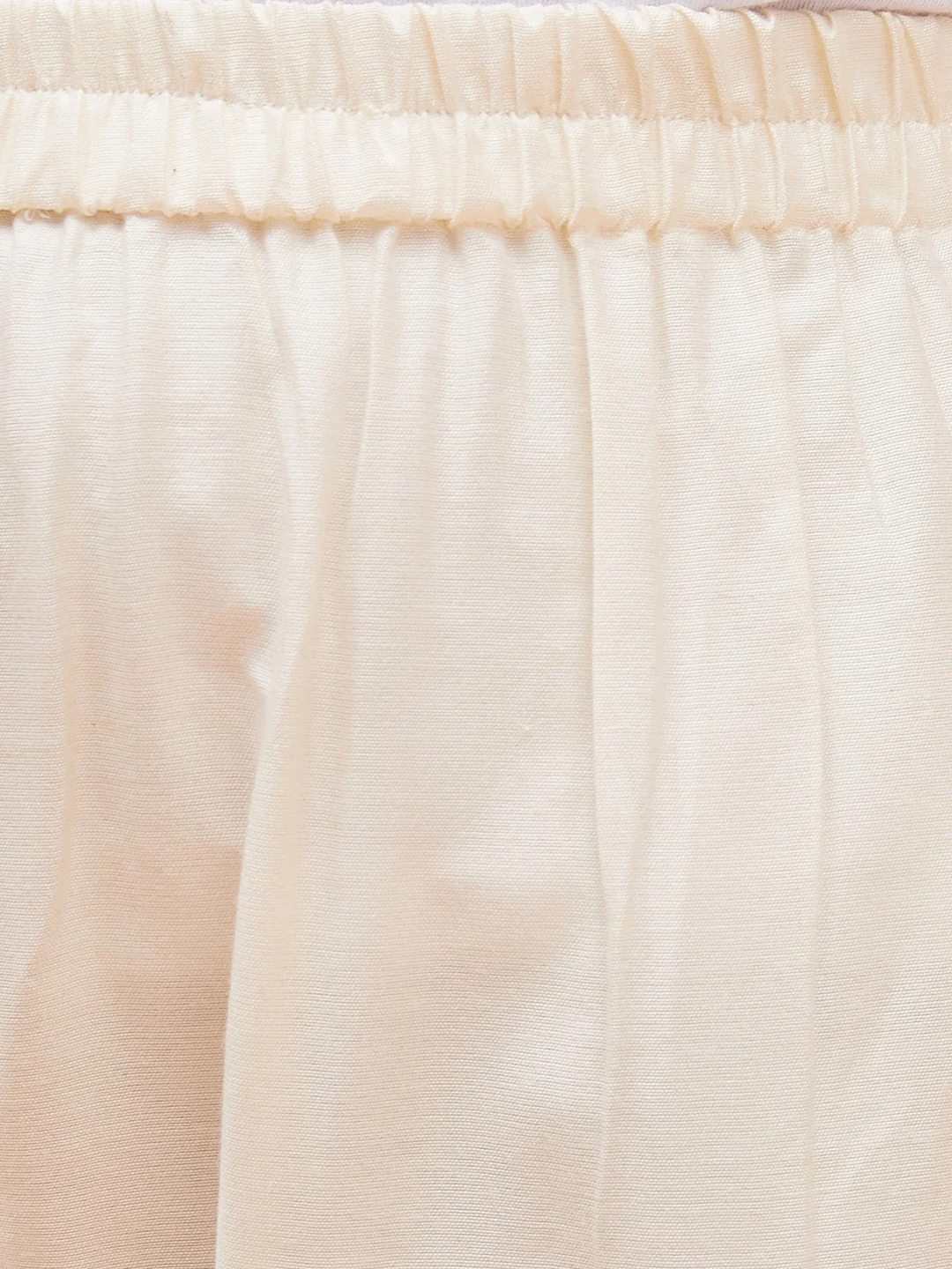 Girl's Yellow Floral Printed Kaftan Kurta With Cream Pant Set - Image 5