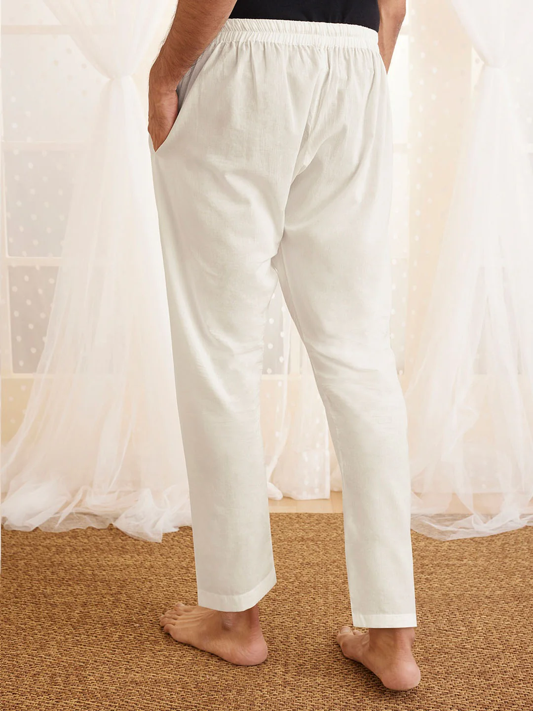 Men's White Cotton Pyjama - Image 3