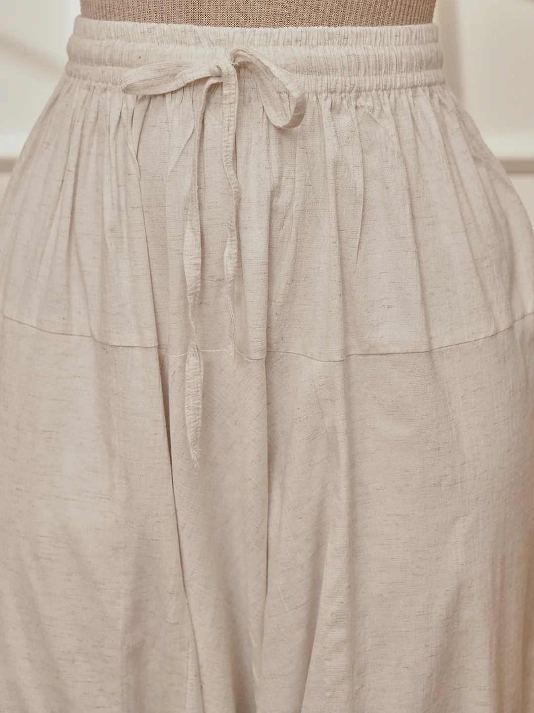 Women's White Cotton Lycra Harem Yoga Pants - Image 5