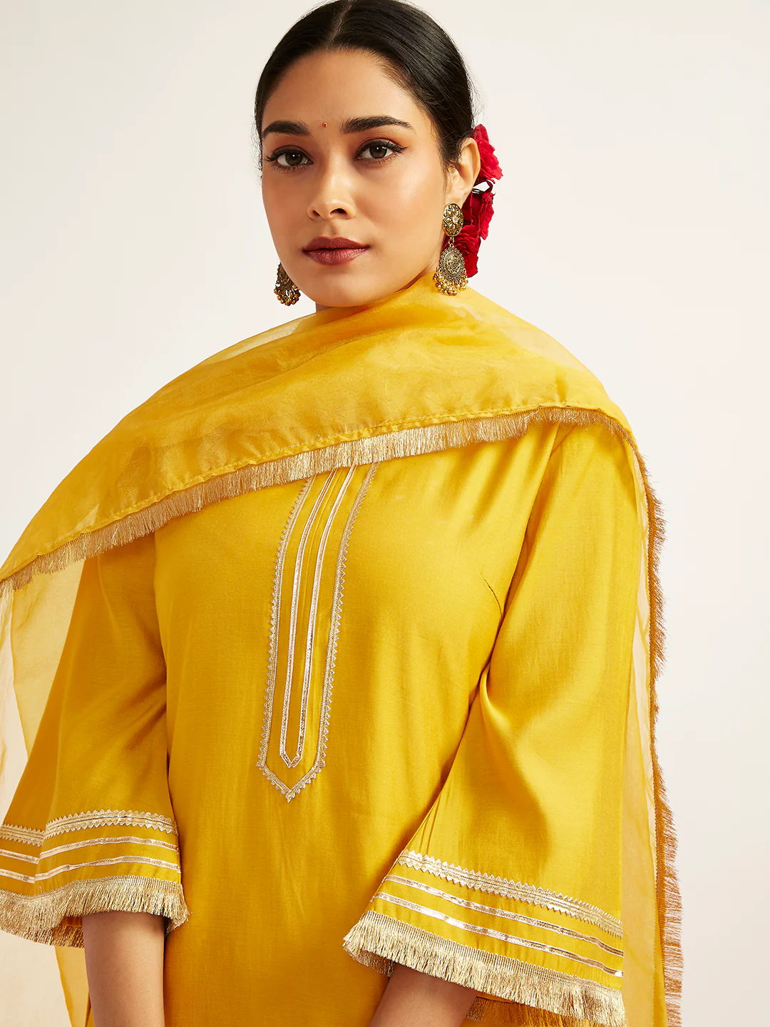 Women's Yellow Kurta Set - Image 4