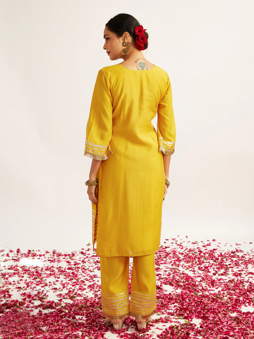 Women's Yellow Kurta Set - Image 7