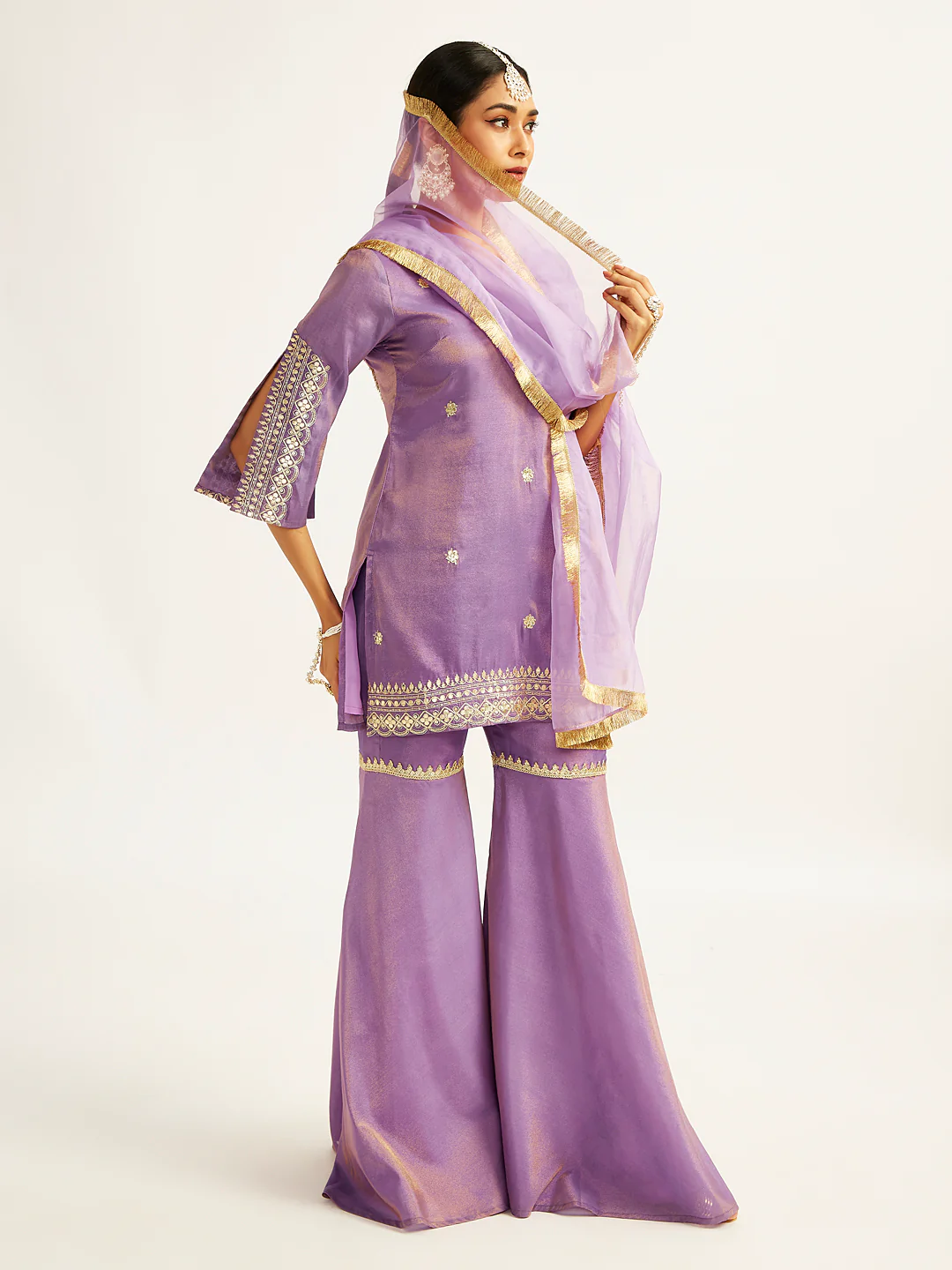 Women's Lavender Sharara Set - Image 3