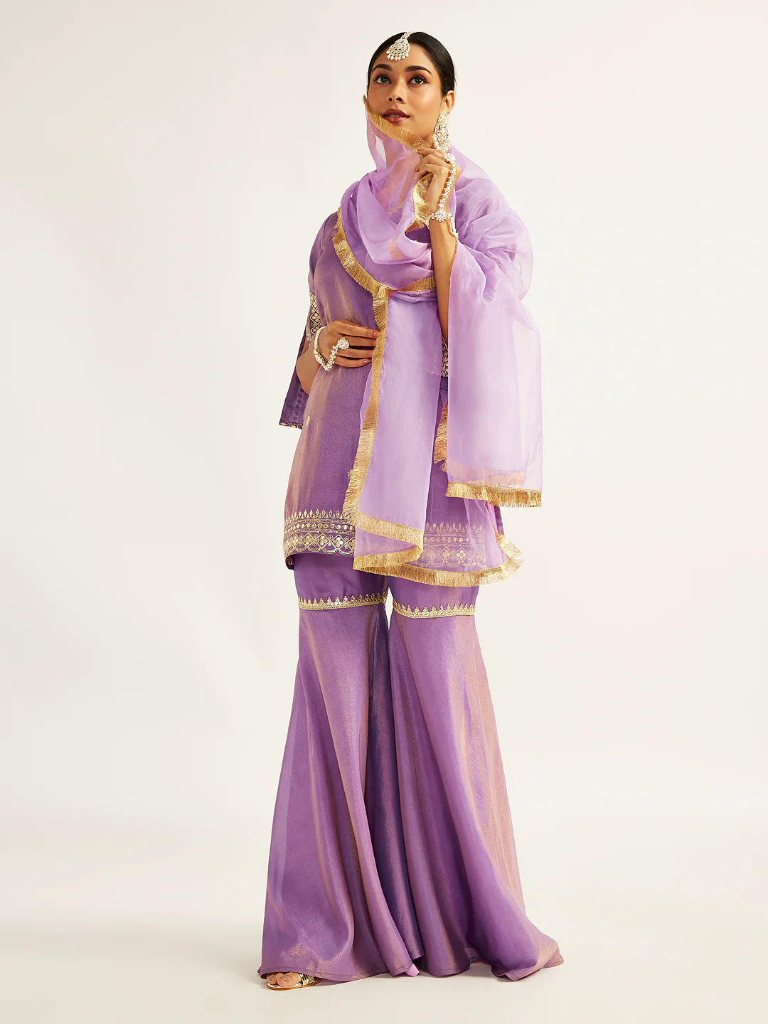 Women's Lavender Sharara Set - Image 4