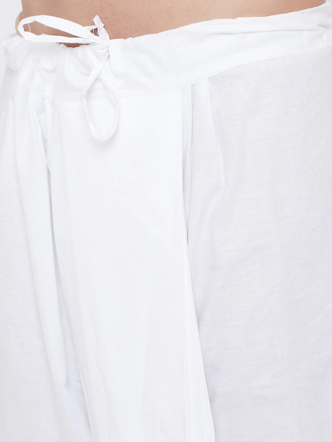 Men's White Cotton Kurta And Dhoti Set - Image 7